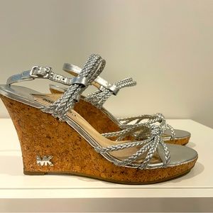Michael by Michael Kors Palm Beach Sandal, Silver, Size 7.5 M.